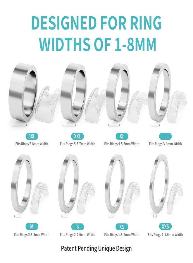 Ottemax Ring Sizers for Loose Rings, 8 Pack 8 Sizes, Ring Size Adjuster, Invisible Ring Guards for Women and Men, Ring Resizer with Polishing Cloth，Fits Bands Width to 1-8mm - Image 4